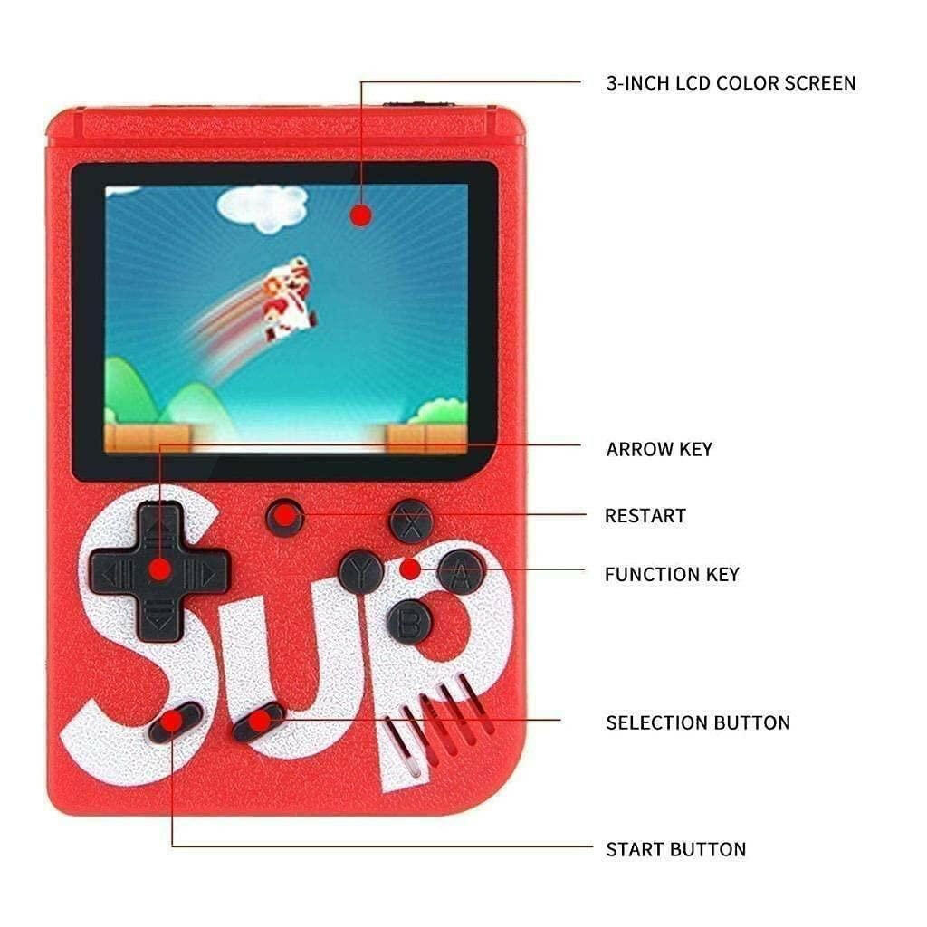 400 in 1 Sup Video Games Portable, Led Screen and USB Rechargeable, Handheld Console, Classic Retro Game Box Toy for Kids Boys & Girls (Multi Color ,1 pcs).