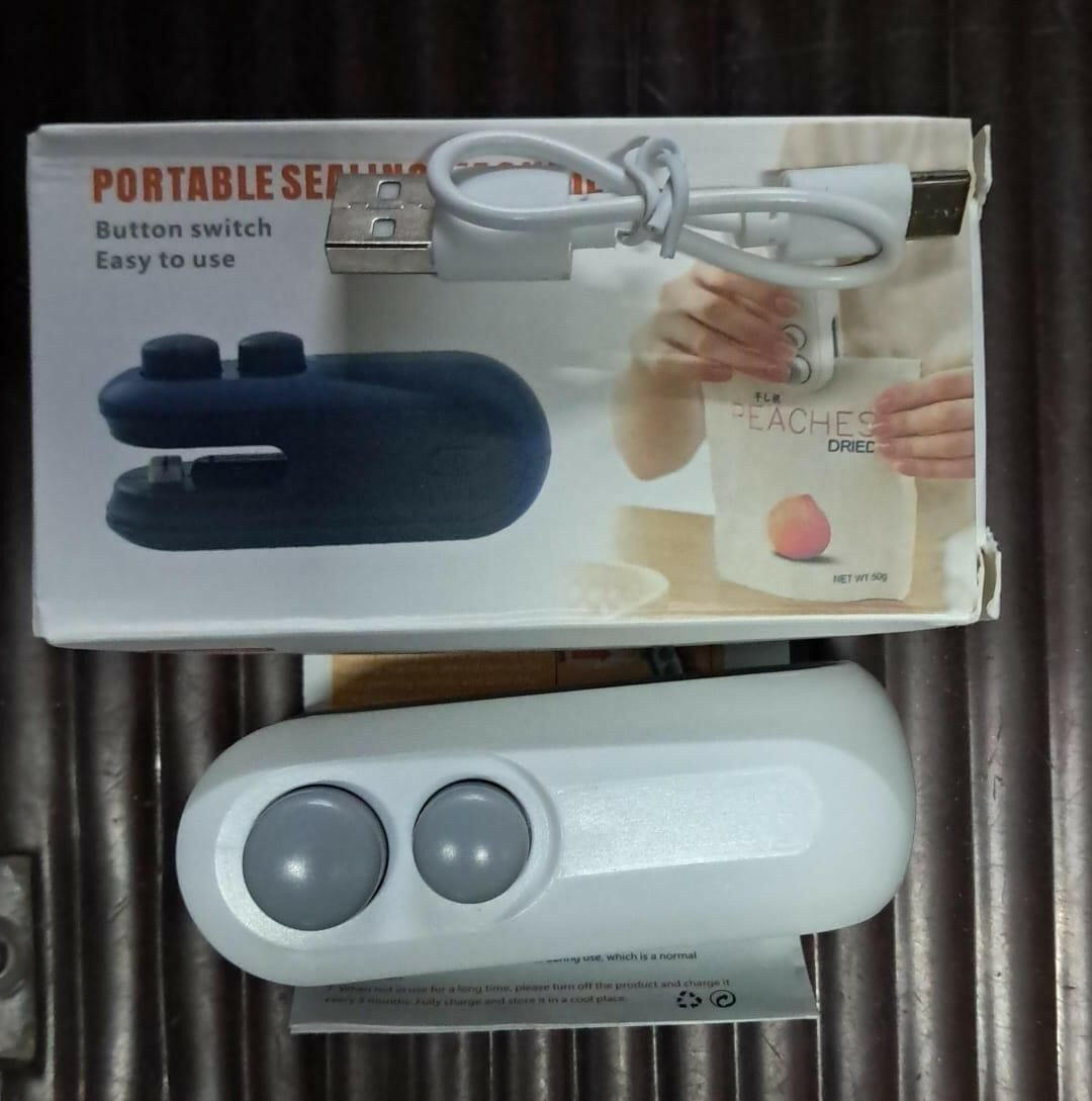 Portable Mini Sealing Machine 2 in 1 USB Rechargeable Magnetic Bag Sealer Heat Seal with Cutter.